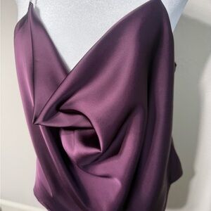 House of Harlow 1960 Purple Satin Drape Top
